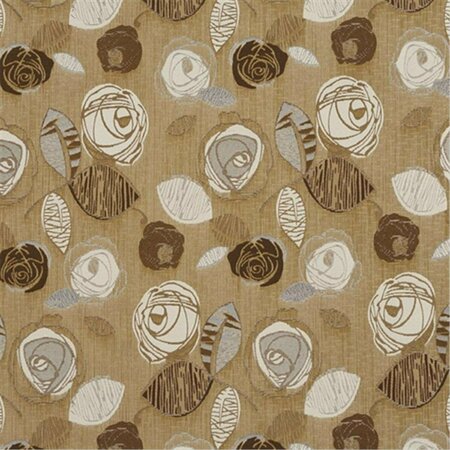 FINE-LINE 54 in. Wide Beige Brown And Ivory Leaves And Roses Tweed Textured Metallic Upholstery Fabric FI2949250